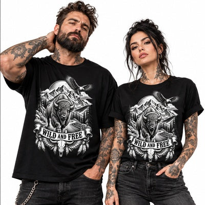 Wild and Free – T-Shirt für freie Geister Kurzärmeliges Unisex-T-Shirt